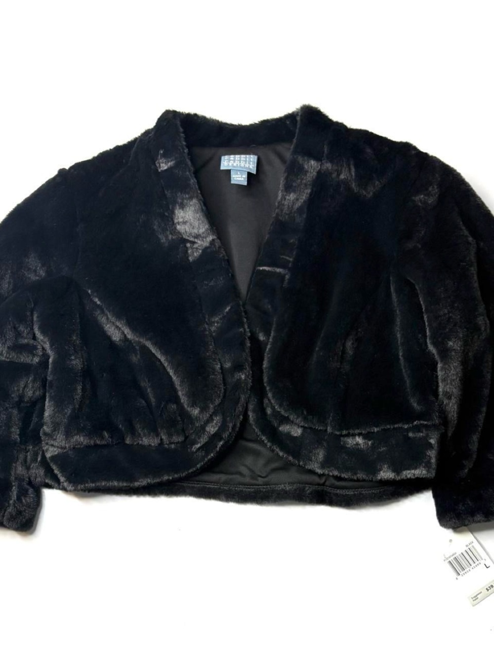 Rabbit Rabbit Rabbit Black Faux Fur Cropped Jacket